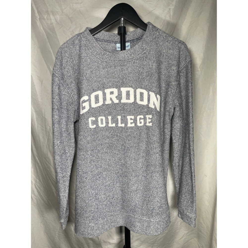 Boxercraft Gordon College Marled Knit Long Sleeve Shirt Blue White Small